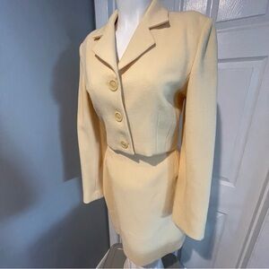 VERTIGO POUR LA VILLE PARIS MADE IN FRANCE LIGHT YELLOW SKIRT SUIT S/M